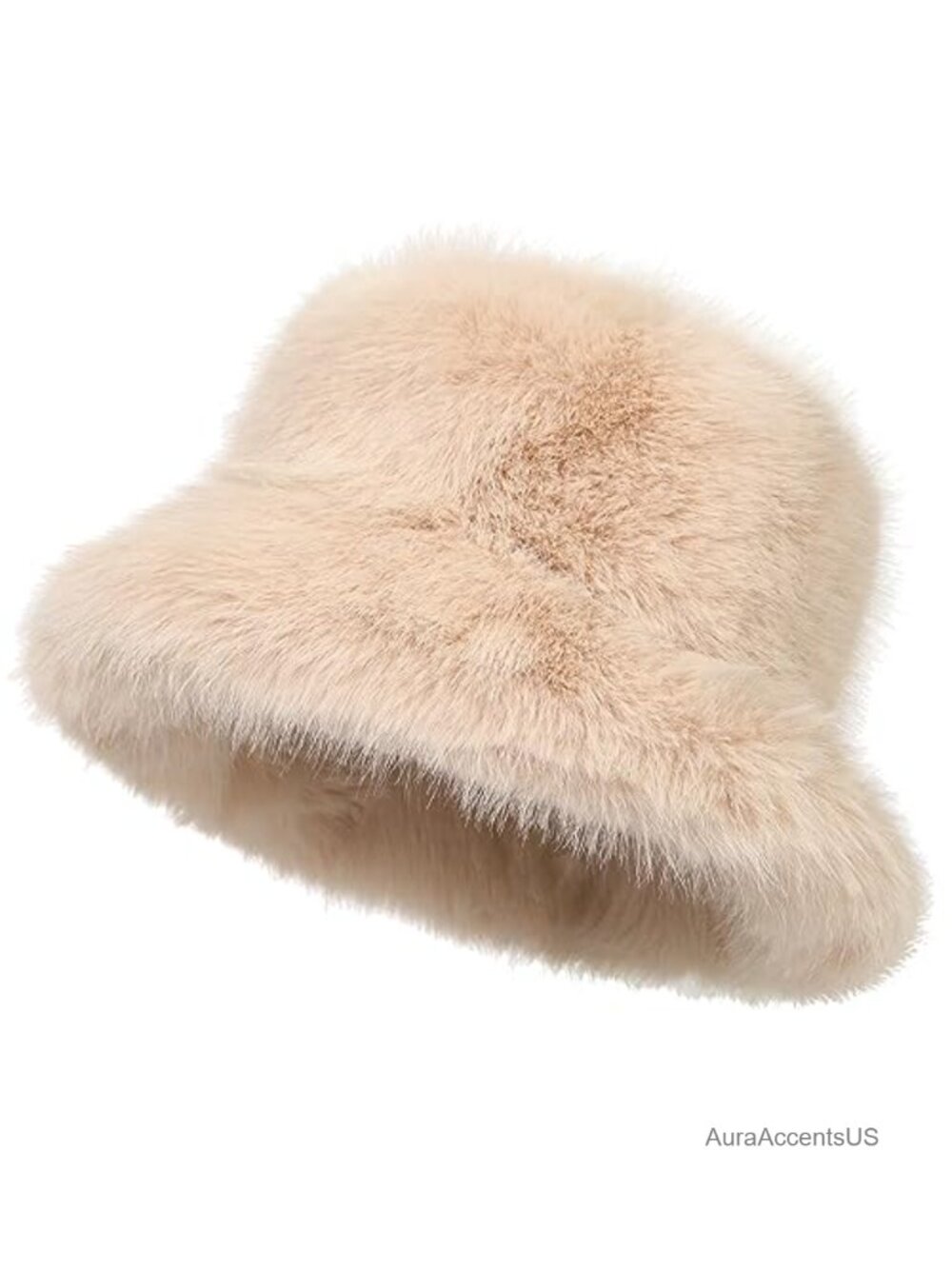 Faux Fur Bucket Hat Fluffy Winter Warm Ladies Wide Brim Fisherman Cap